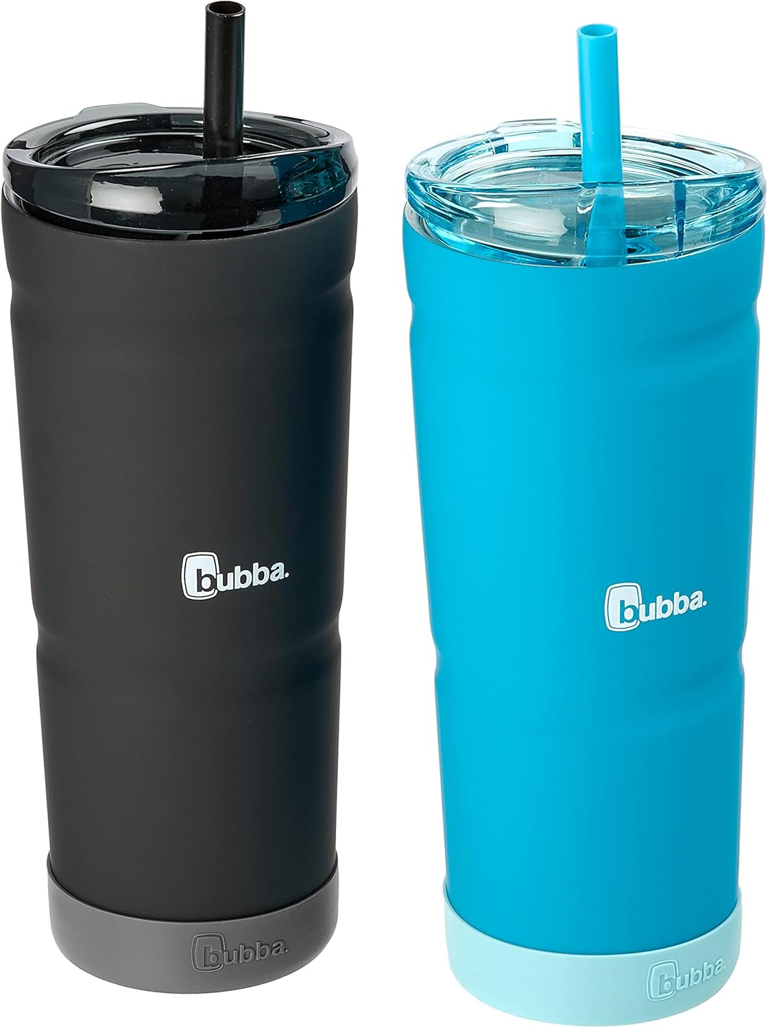 Vacuum Insulated Stainless Steel Tumbler with Straw and Bumper, Envy S 24Oz., Rubberized, 2 Pack, Tutti Fruity & Licorice